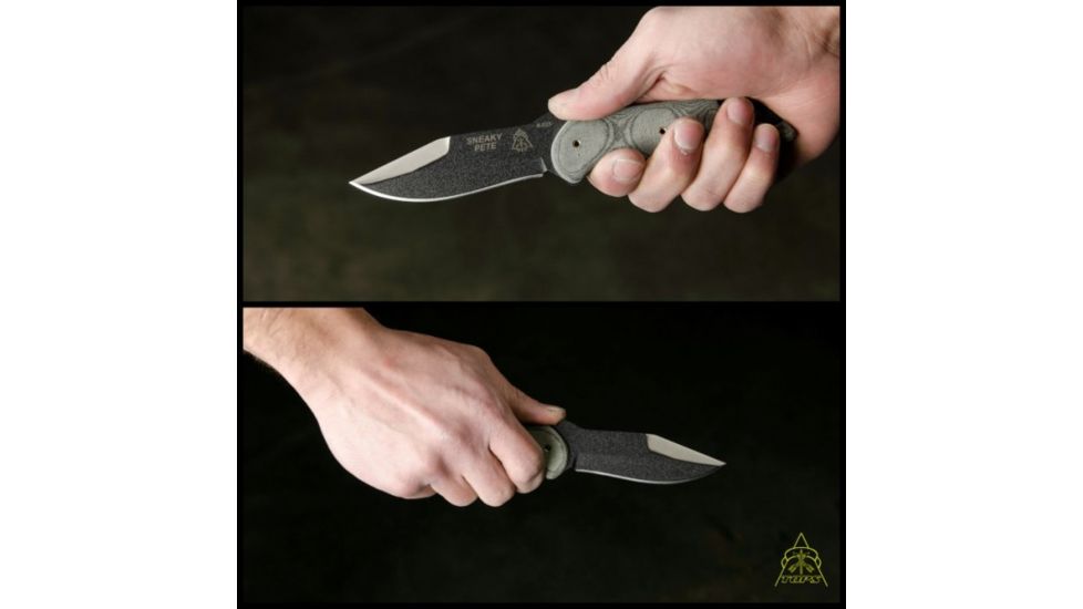 Tops Knives Sneaky Pete Fixed Blade Knife, Gray, 3.63in, SP-03