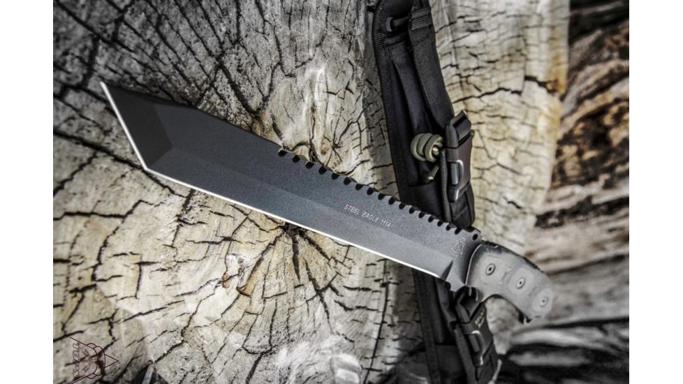 Tops Knives Steel Eagle 111a Tanto Point Fixed Blade Knife, Gray, 11in, SE111ATP