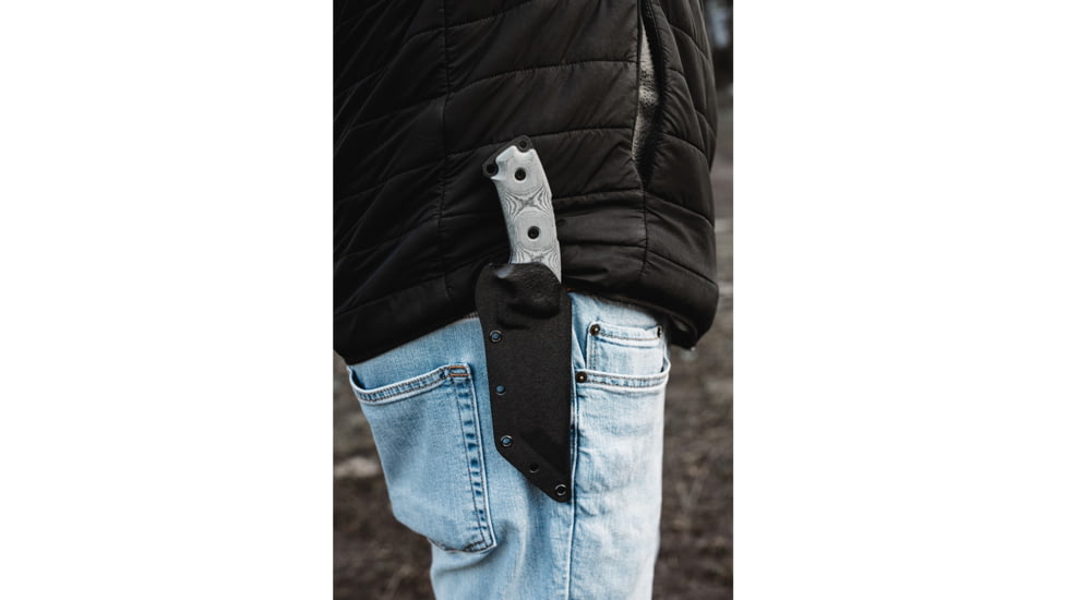 TOPS Knives Steel Eagle Hunter Point Saw Knife, 9.75in Overall, 5in Black Traction Coated Sawback 1095HC Steel Hunter's Point Blade, Black Linen Micarta Handle, Black Kydex Belt Sheath, SE105C