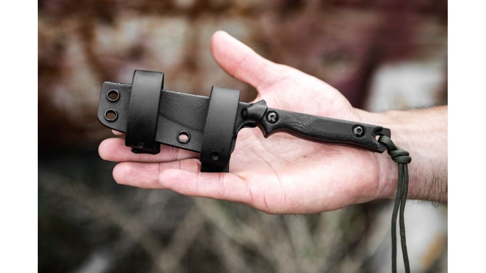 TOPS Knives Street Scalpel 2 Fixed Blade Knife, 3.13in, 1095 Carbon Steel Blade, Black Canvas Micarta Handle, SSS-02