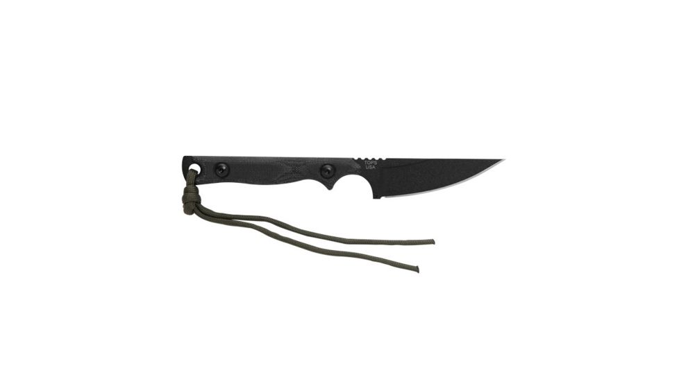 TOPS Knives Street Scalpel 2 Fixed Blade Knife, 3.13in, 1095 Carbon Steel Blade, Black Canvas Micarta Handle, SSS-02