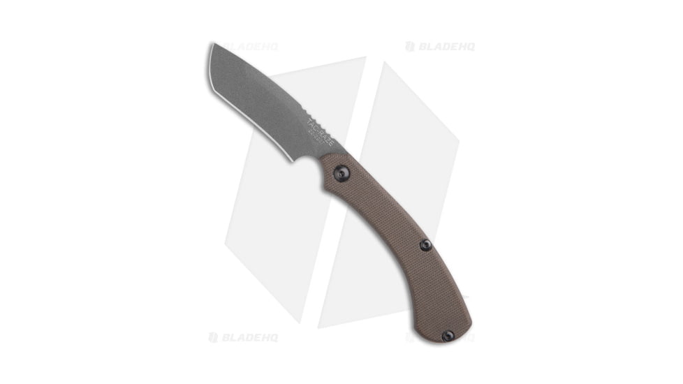 TOPS Knives Tac-Raze 6 Folding Knife, 3.25in, 1095, Cleaver Blade, Micarta Green Handle, Gray/Green, 7.625in, BHQ-189413