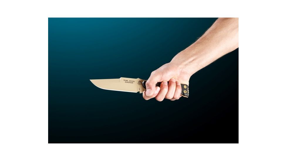 Tops Knives Team Jackal 5 Survivor Series Fixed Blade Knife, Black, 5in, TMJK-5S