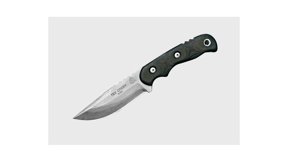 Tops Knives TEX Creek Fixed Blade Knife, Black, 4.19in, TEX4-02