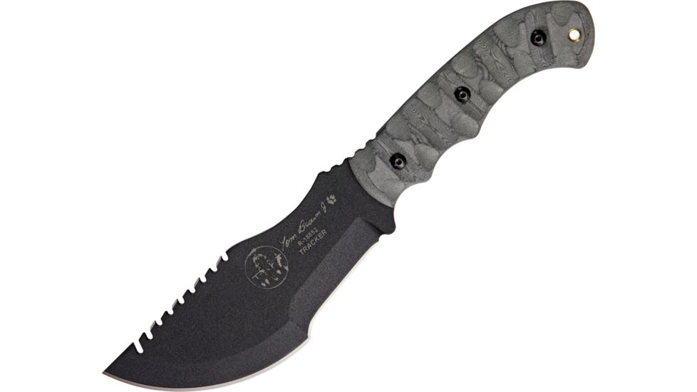 Tops Knives Tom Brown Tracker  Rocky Mountian Tread black linen micarta handle TPTBT010RMT