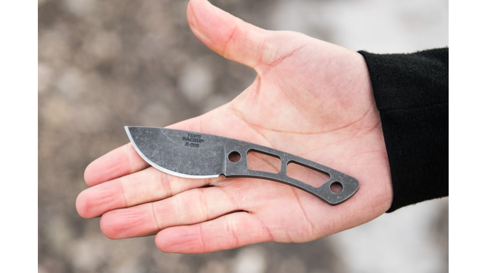 Tops Knives TOPS Backup Fixed Blade Knif, 2.38 in Acid Rain 1095 RC 56-58 Blade, TBKP-02