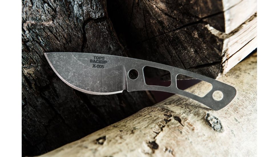 Tops Knives TOPS Backup Fixed Blade Knif, 2.38 in Acid Rain 1095 RC 56-58 Blade TBKP-02