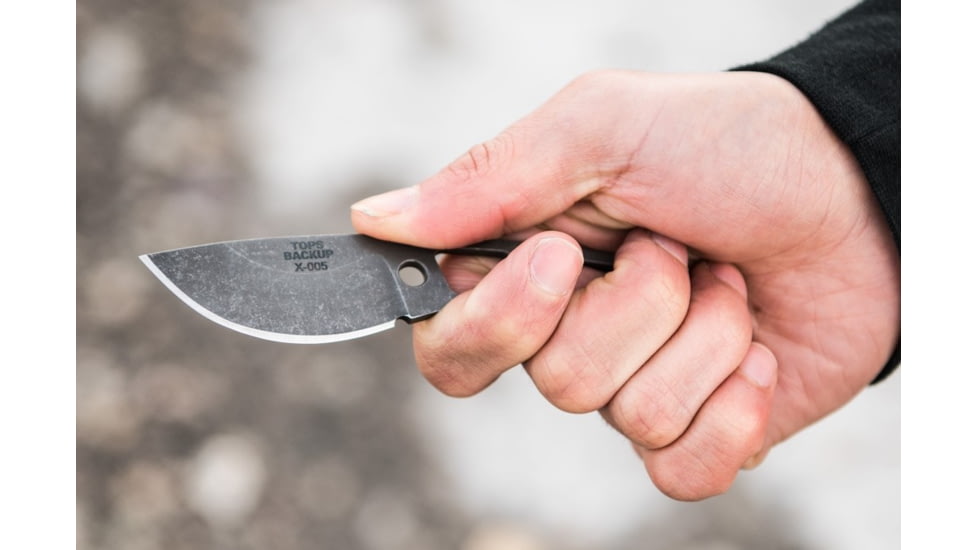 Tops Knives TOPS Backup Fixed Blade Knif, 2.38 in Acid Rain 1095 RC 56-58 Blade TBKP-02