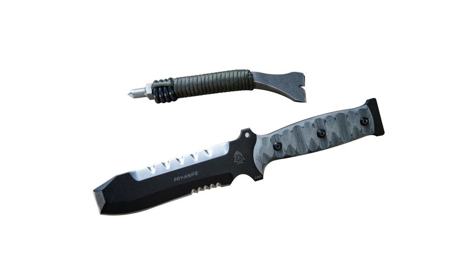 Tops Knives Tops Pry Fixed Blade Knife, w/PPP Tool, Gray, 4.5in, TPK-001