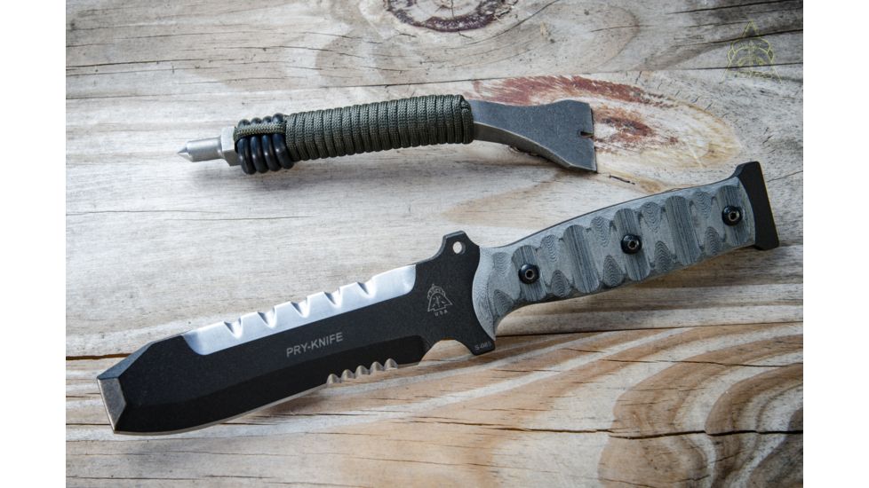Tops Knives Tops Pry Fixed Blade Knife, w/PPP Tool, Gray, 4.5in, TPK-001