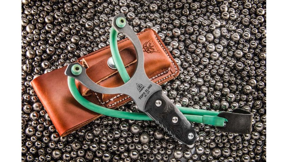 Tops Knives TOPS Sling Slingsht, 6.25 in, 1095 Steel, Tumble Finish, Black Canvas Micarta Handle TSLI-01