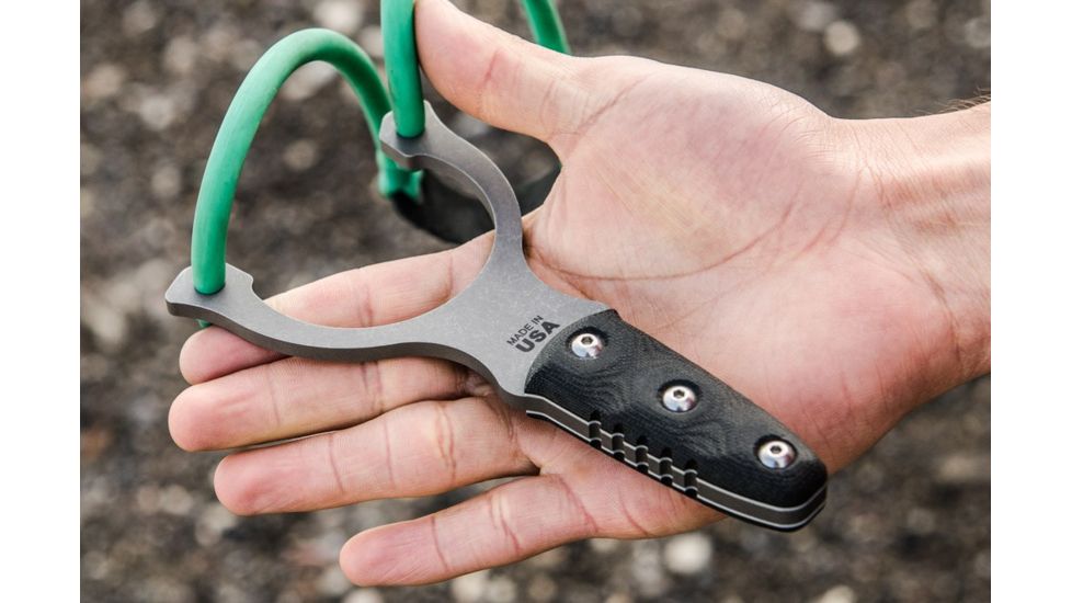 Tops Knives TOPS Sling Slingsht, 6.25 in, 1095 Steel, Tumble Finish, Black Canvas Micarta Handle TSLI-01