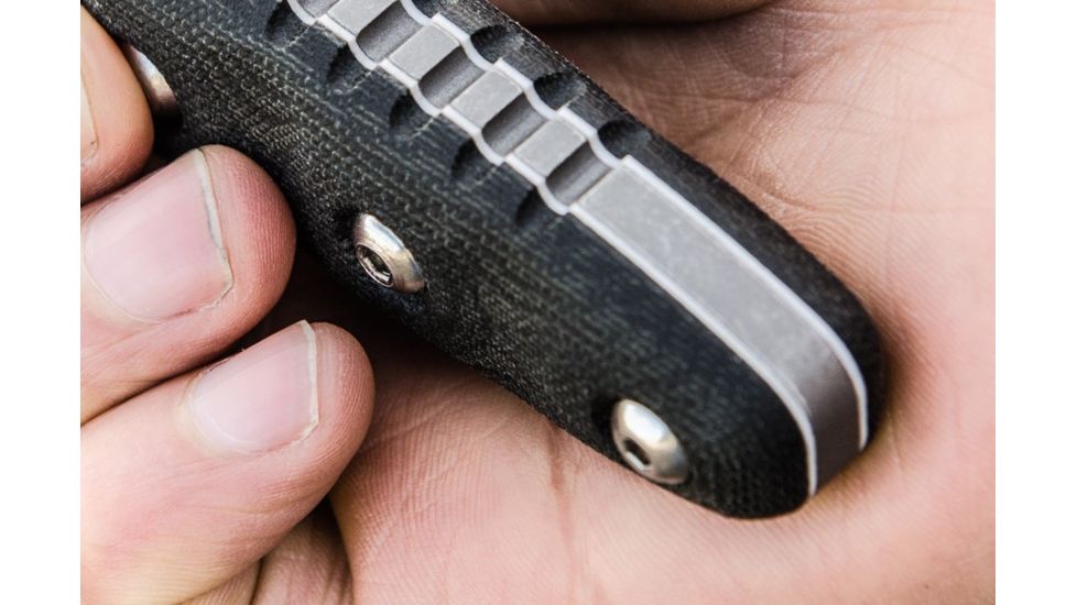 Tops Knives TOPS Sling Slingsht, 6.25 in, 1095 Steel, Tumble Finish, Black Canvas Micarta Handle TSLI-01