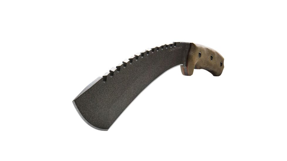 Tops Knives Tundra Trekker Fixed Blade Knife,9in,Tactical Stone 1095 RC 56-58 Steel Blade, Green Canvas Micarta Handle, TDTK-01