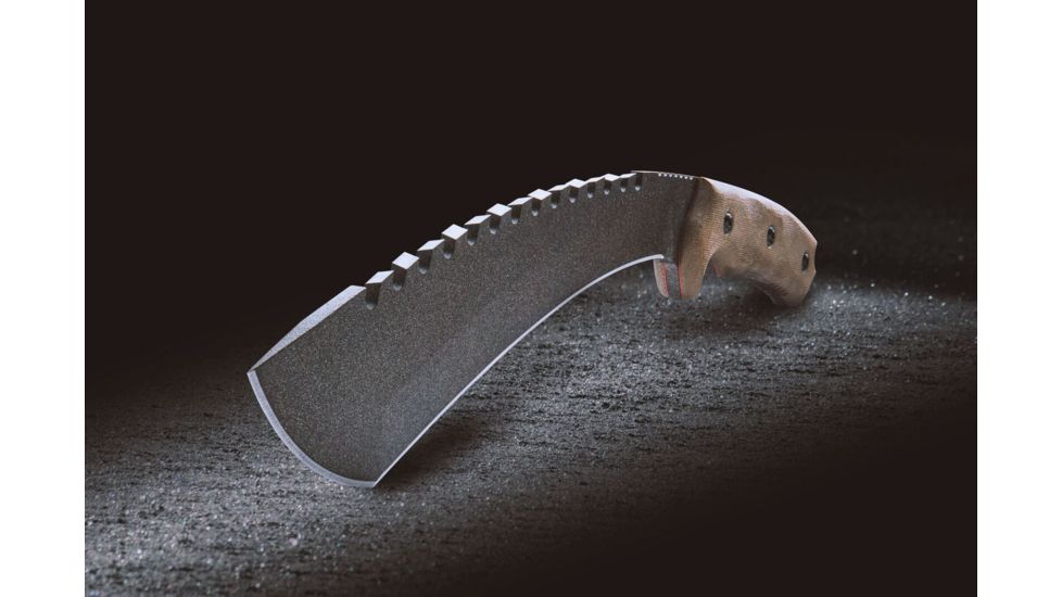 Tops Knives Tundra Trekker Fixed Blade Knife,9in,Tactical Stone 1095 RC 56-58 Steel Blade, Green Canvas Micarta Handle, TDTK-01