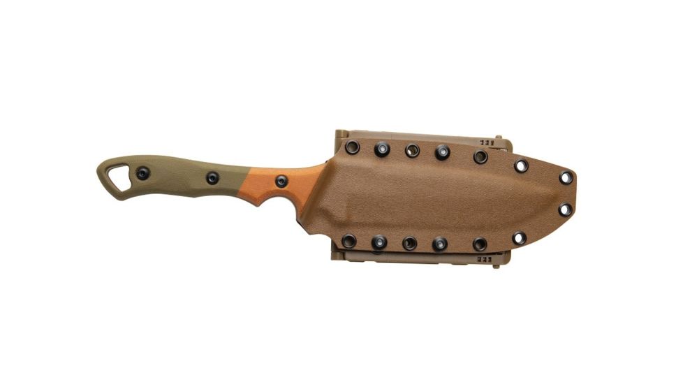 TOPS Knives VTAC Norseman Fixed Knife, 5.50in, 1095 RC 56-58 Steel, Harpoon Blade, Tan/Green Canvas Micarta Handle VTAC-01