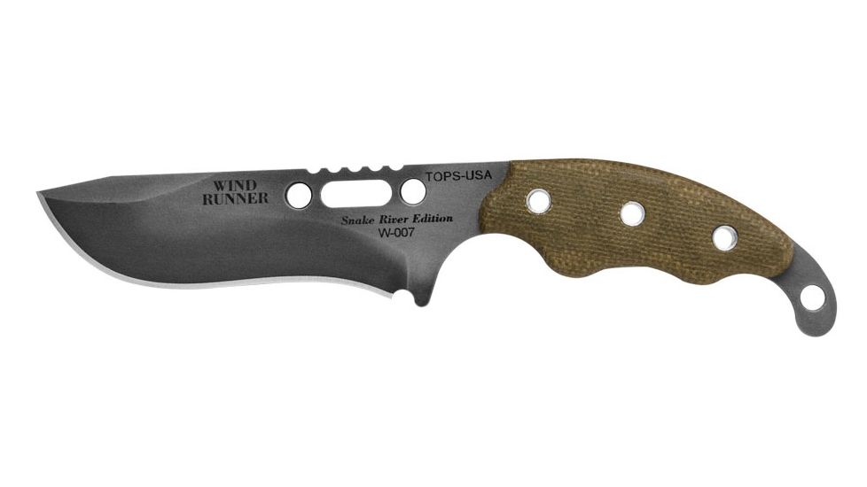 Tops Knives Wind Runner Snake River Edition Fixed Blade Knife / 6.25 in Recurved Blade, WDR-02