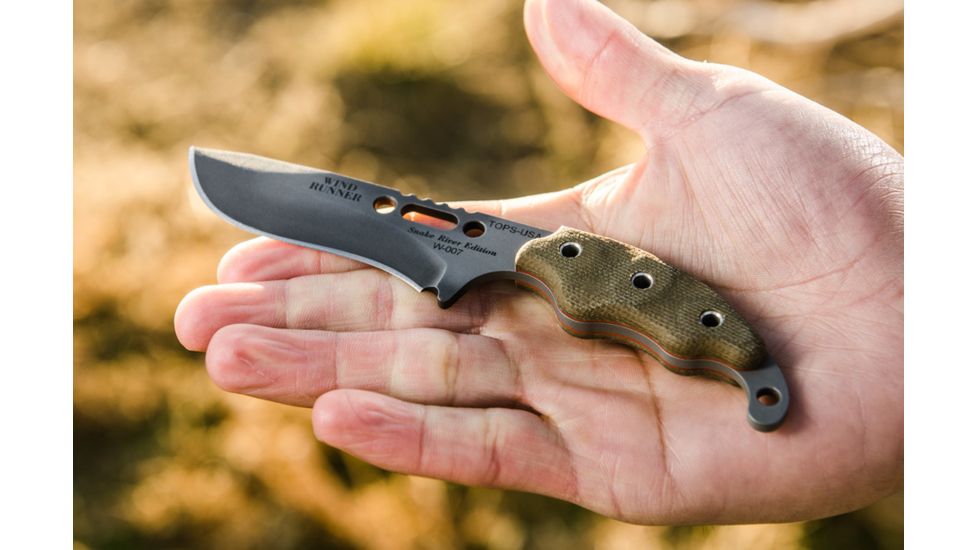 Tops Knives Wind Runner Snake River Edition Fixed Blade Knife / 6.25 in Recurved Blade, WDR-02
