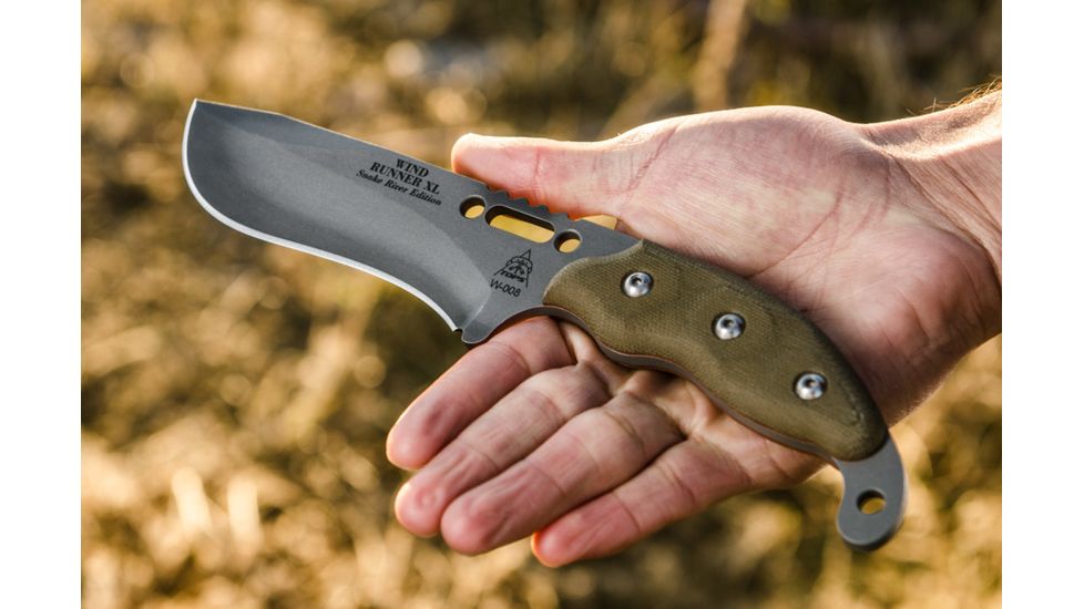Tops Knives Wind Runner XL Snake River Edition Knife w/5.25 in Recurve Blade, WDRXL-02