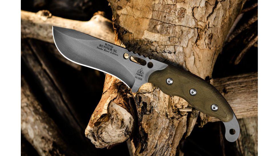 Tops Knives Wind Runner XL Snake River Edition Knife w/5.25 in Recurve Blade, WDRXL-02