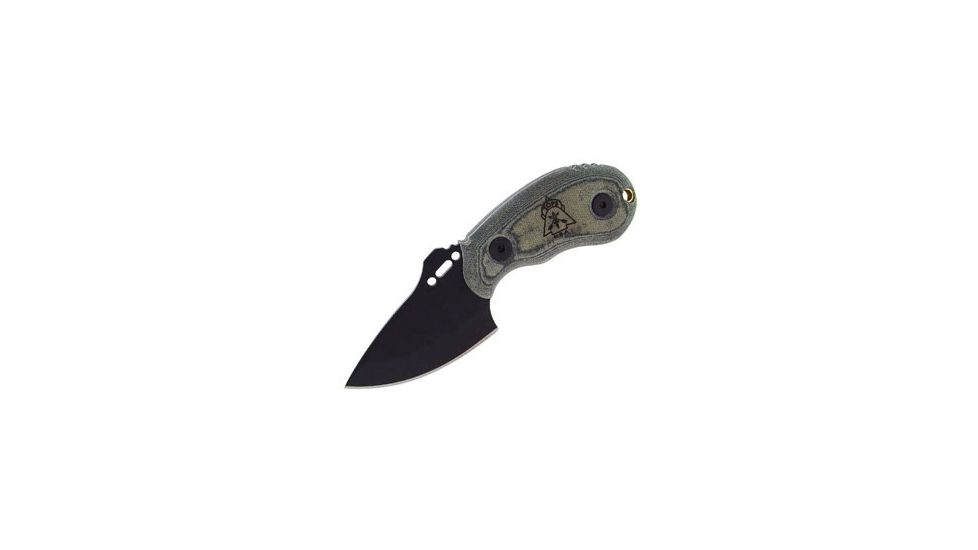 Tops Knives Wolf Pup, Black Blade, Plain, Kydex Sheath TKWP010