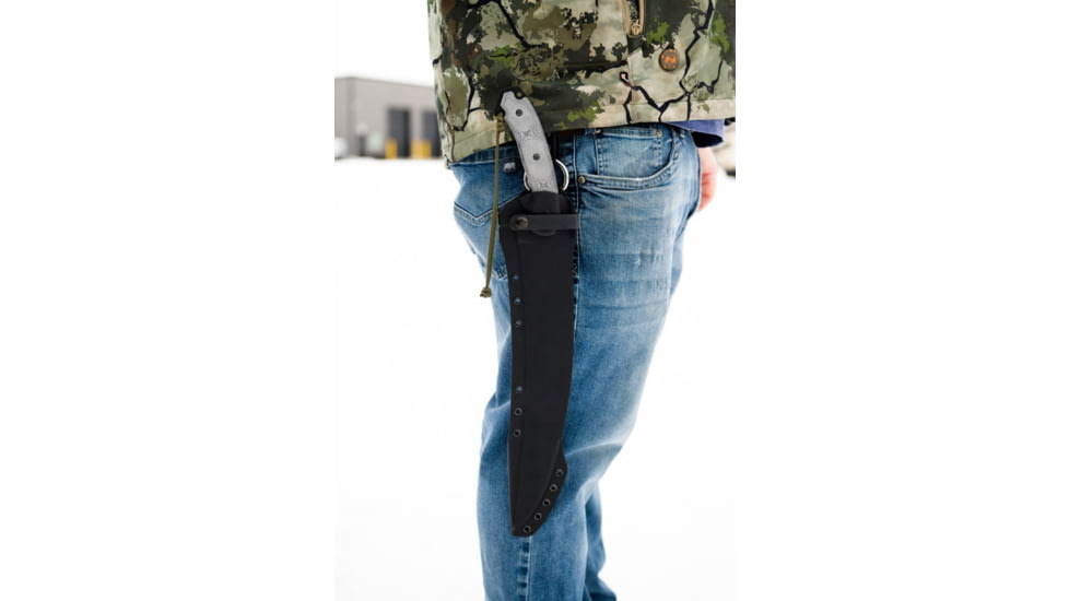 TOPS Knives X16 Ginunting Fixed Blade Knife, 15.75in, 1095 Steel, Kukri, Black Linen Micarta Handle, X16G-02