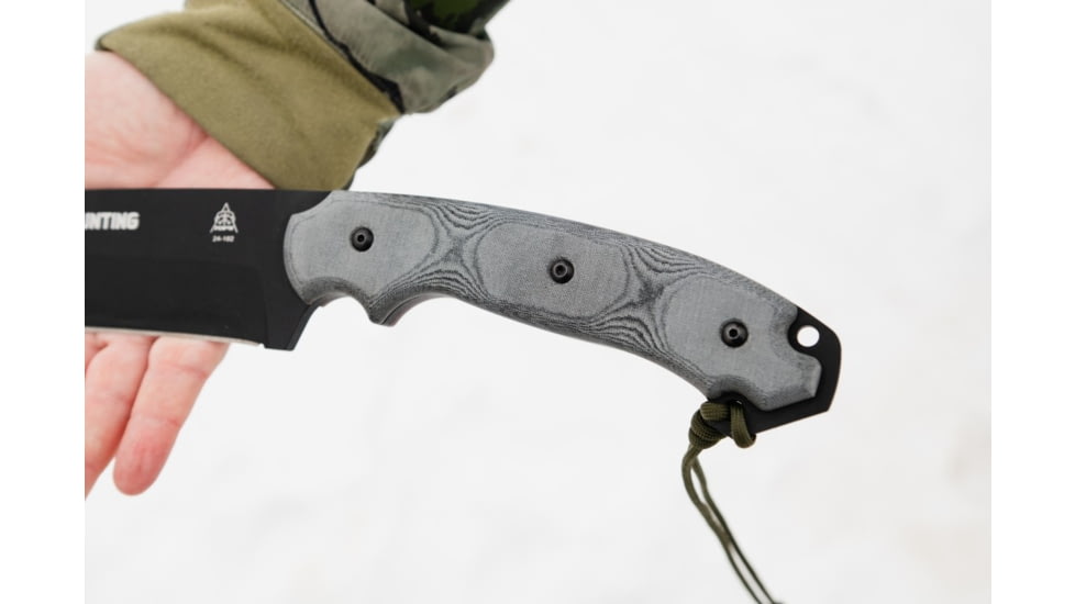 TOPS Knives X16 Ginunting Fixed Blade Knife, 15.75in, 1095 Steel, Kukri, Black Linen Micarta Handle, X16G-02