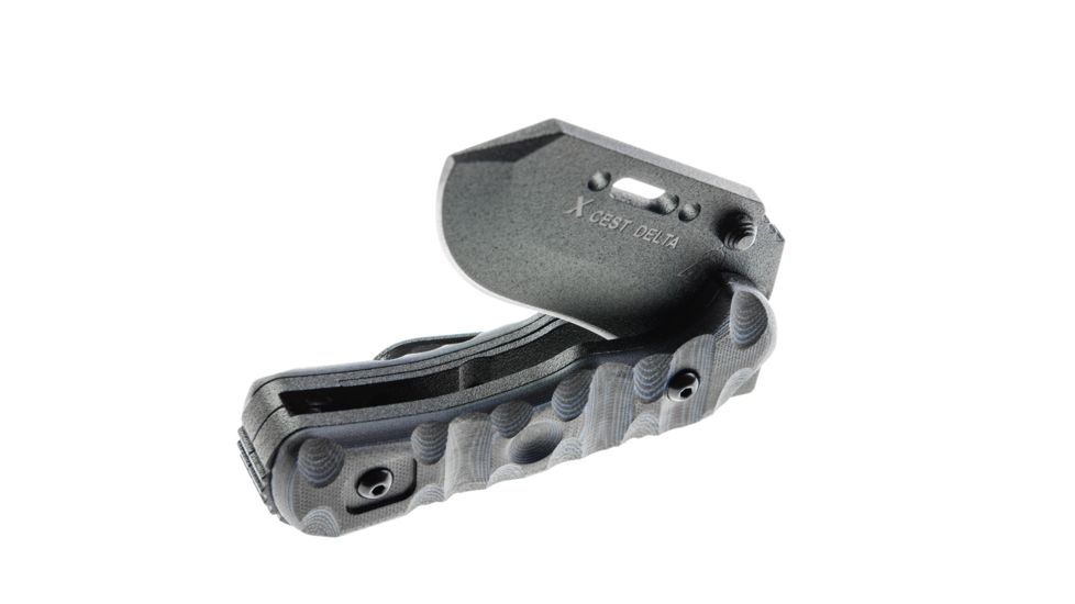 Tops Knives XcEST Delta Folding Knife, Black, 3.38in, XCEST-D