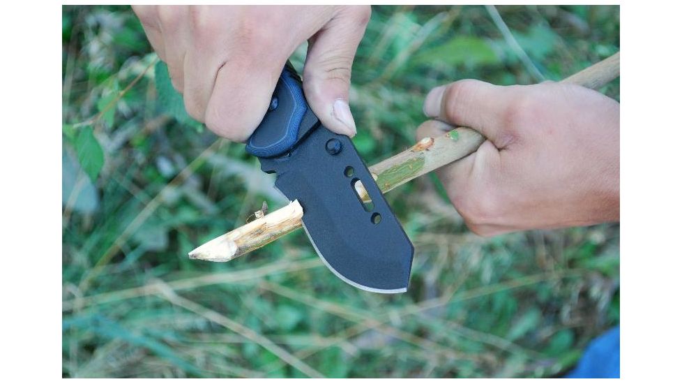 Tops Knives XcEST Delta Folding Knife, Black, 3.38in, XCEST-D