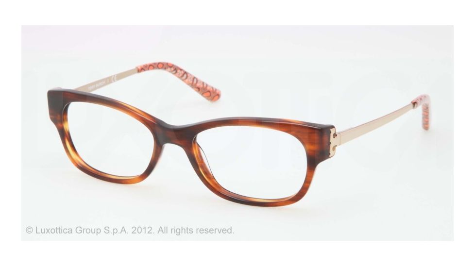Tory Burch TY2035 Single Vision Prescription Eyeglasses 1212-48 - Havana Frame, Demo Lens Lenses