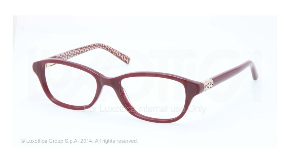 Tory Burch TY2042 Bifocal Prescription Eyeglasses 1278-51 - Burgundy W T Print Frame