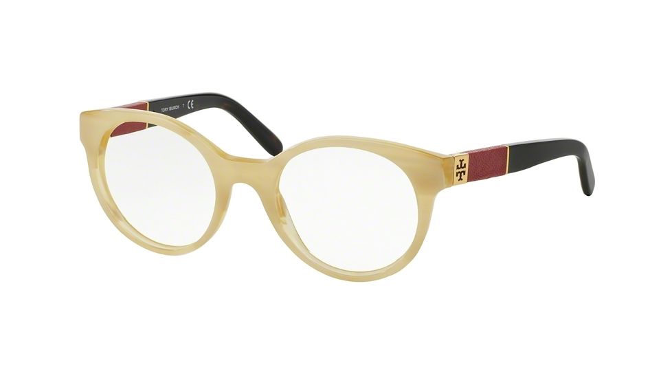 Tory Burch TY2050Q Progressive Prescription Eyeglasses 1366-47 - Blonde Tortoise Red Frame