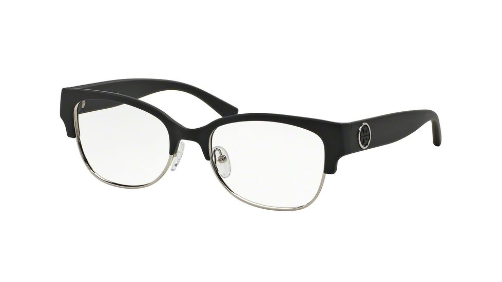 Tory Burch TY4001 Single Vision Prescription Eyeglasses 3129-52 - Matte Black/Silver Frame