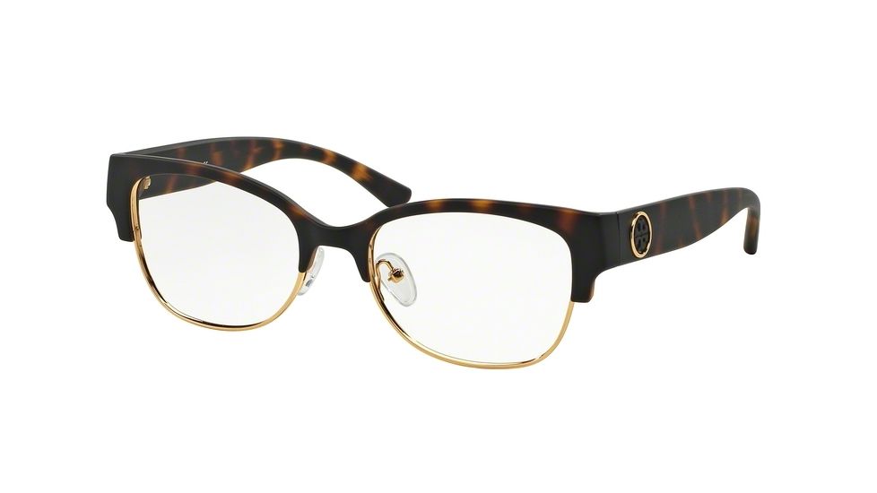 Tory Burch TY4001 Single Vision Prescription Eyeglasses 3130-52 - Matte Dark Tort/gold Frame