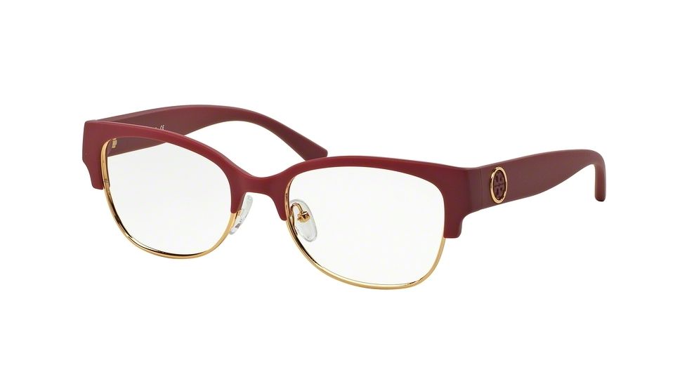 Tory Burch TY4001 Single Vision Prescription Eyeglasses 3132-52 - Matte Red/gold Frame