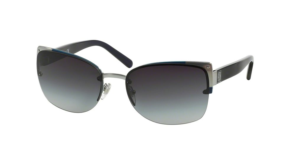 Tory Burch TY6034 Sunglasses 302711-58 - Silver Navy Frame, Grey Gradient Lenses