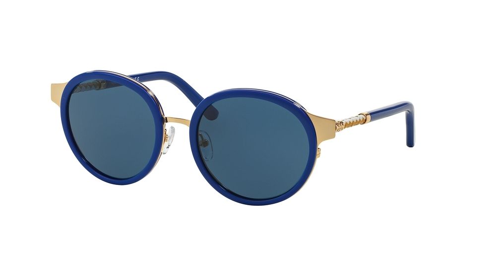 Tory Burch TY6042Q Sunglasses 310880-52 - Gold/colbalt Frame, Blue Solid Lenses