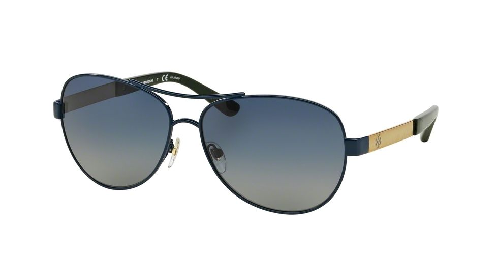Tory Burch TY6047 Single Vision Prescription Sunglasses TY6047-30581H-59 - Lens Diameter 59 mm, Frame Color Navy Gold