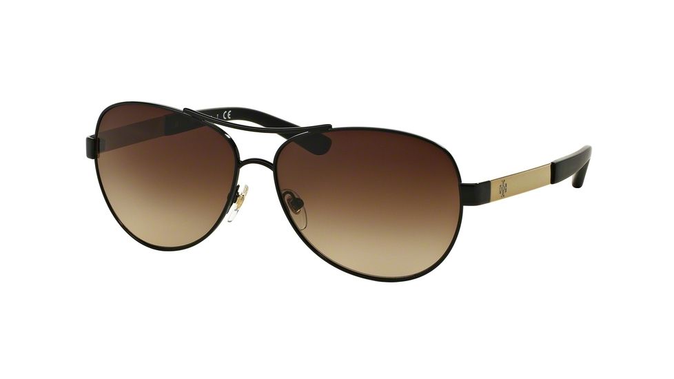 Tory Burch TY6047 Single Vision Prescription Sunglasses TY6047-310013-59 - Lens Diameter 59 mm, Frame Color Black/Gold