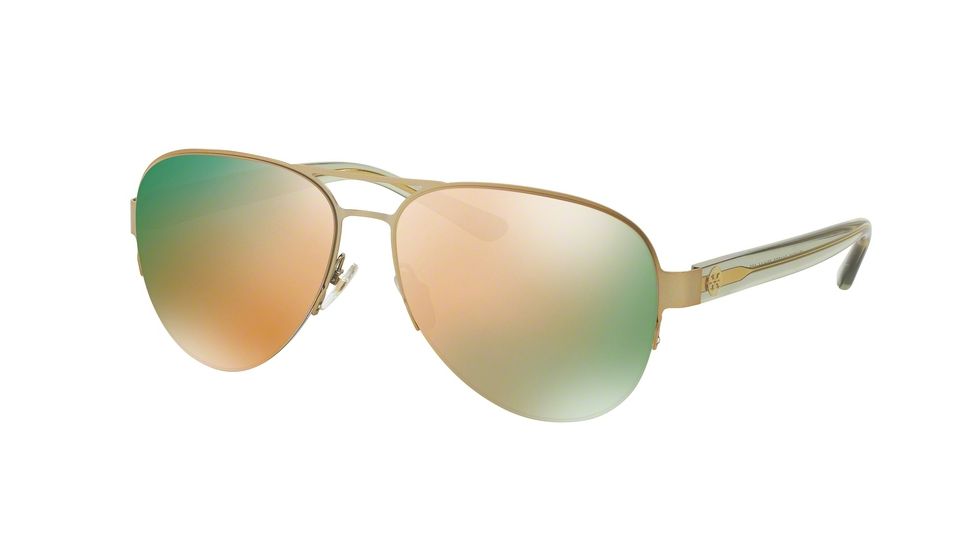 Tory Burch TY6048 Progressive Prescription Sunglasses TY6048-3146R5-59 - Lens Diameter 59 mm, Frame Color Satin Gold/bottle Green