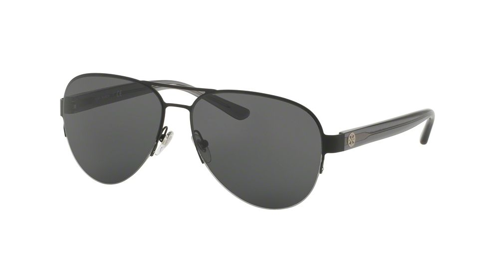 Tory Burch TY6048 Progressive Prescription Sunglasses TY6048-314887-59 - Lens Diameter 59 mm, Frame Color Matte Black/crystal Grey