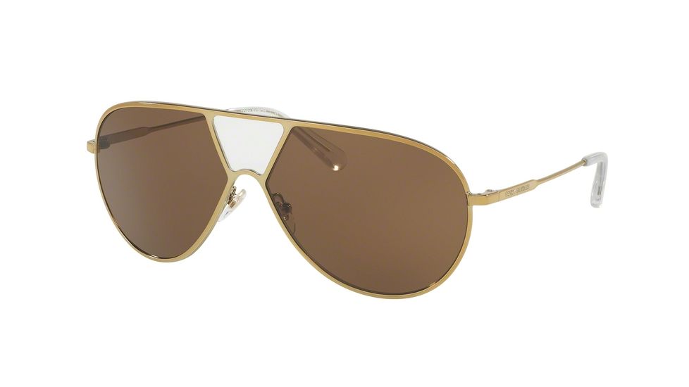 Tory Burch TY6050 Sunglasses 318673-62 - Crystal-Gold Frame, Brown Solid Lenses