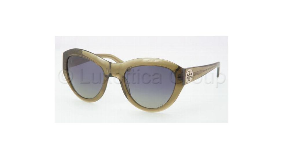 Tory Burch TY7037 Sunglasses 666/37-5522 - Olive Blue Frame, Green Polarized Lenses