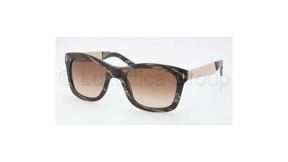 Tory Burch TY7042 TY7042 Single Vision Prescription Sunglasses TY7042-706-13-5221 - Lens Diameter 52 mm, Frame Color Black Horn