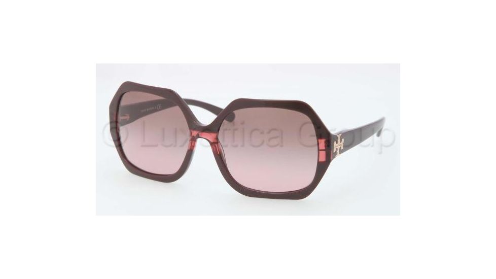 Tory Burch TY7051 TY7051 Sunglasses 112714-5815 - Burgundy Striped Frame, Brown Rose Lenses