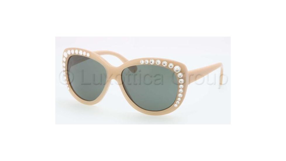 Tory Burch TY7057B TY7057B Sunglasses 614/71-5714 - Nude Frame, Green Lenses