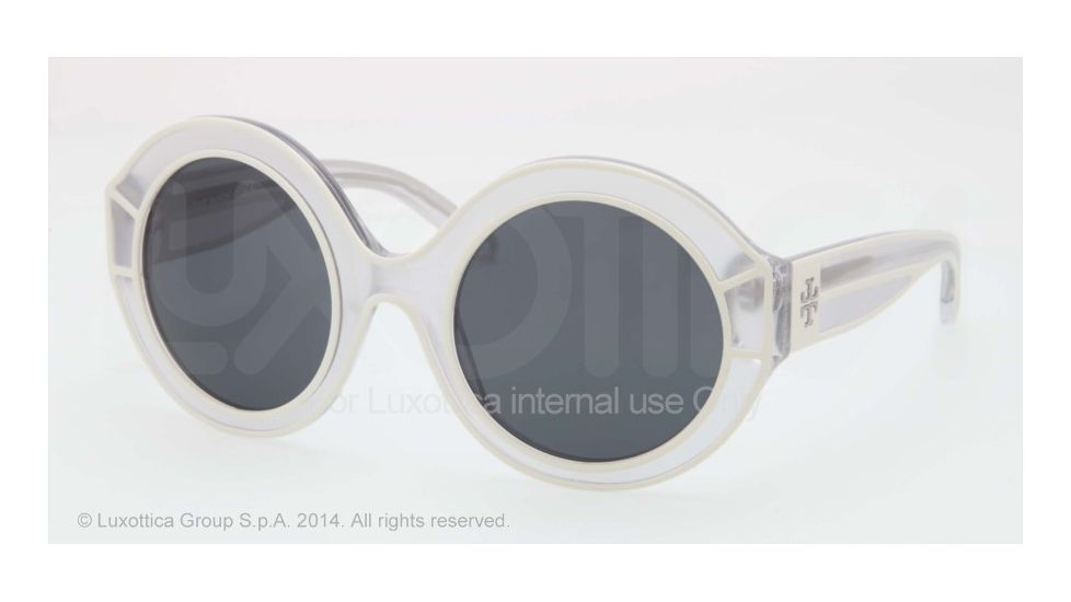 Tory Burch TY7068 Progressive Prescription Sunglasses TY7068-129187-52 - Lens Diameter 52 mm, Frame Color Ivory/matte Crystal