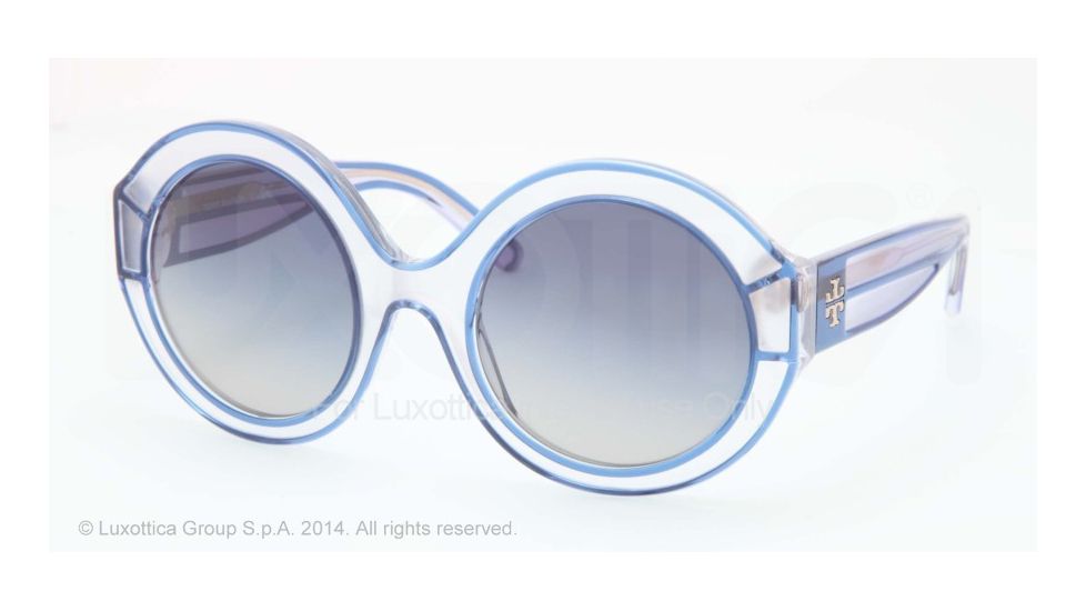 Tory Burch TY7068 Progressive Prescription Sunglasses TY7068-12924L-52 - Lens Diameter 52 mm, Frame Color Navy/matte Crystal