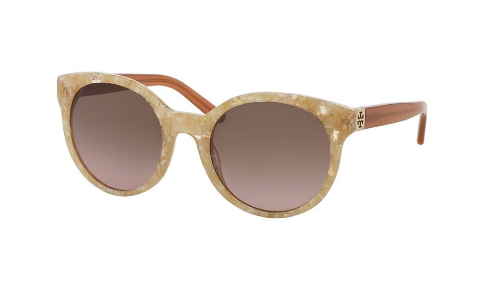 Tory Burch TY7079 TY7079 Sunglasses 136014-54 - Blonde Marble/milky Chestnut Frame, Brown Rose Gradient Lenses