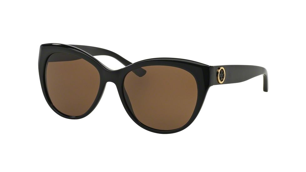 Tory Burch TY7084A Sunglasses 131273-55 - Black Frame, Brown Solid Lenses